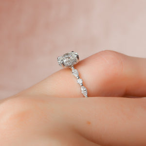 The Lindsey Set With A 2 Carat Oval Lab Diamond