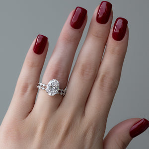 The Lindsey Set With A 2 Carat Oval Lab Diamond