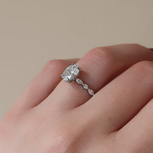 The Lindsey Set With A 2 Carat Oval Lab Diamond