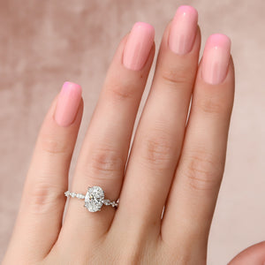 The Lindsey Set With A 2 Carat Oval Lab Diamond