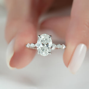 The Lindsey Set With A 2 Carat Oval Lab Diamond
