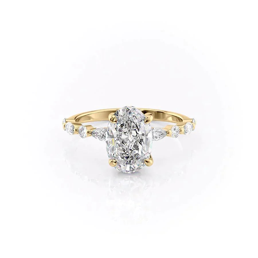 The Lindsey Set With A 1 Carat Oval Moissanite