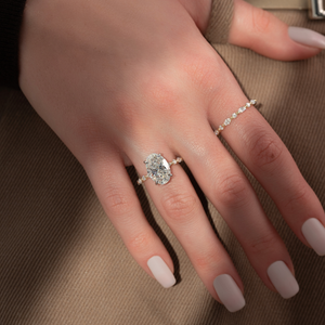 The Lindsey Set With A 2.5 Carat Oval Lab Diamond