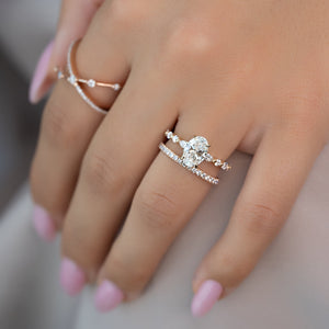 The Lindsey Set With A 2.5 Carat Oval Lab Diamond