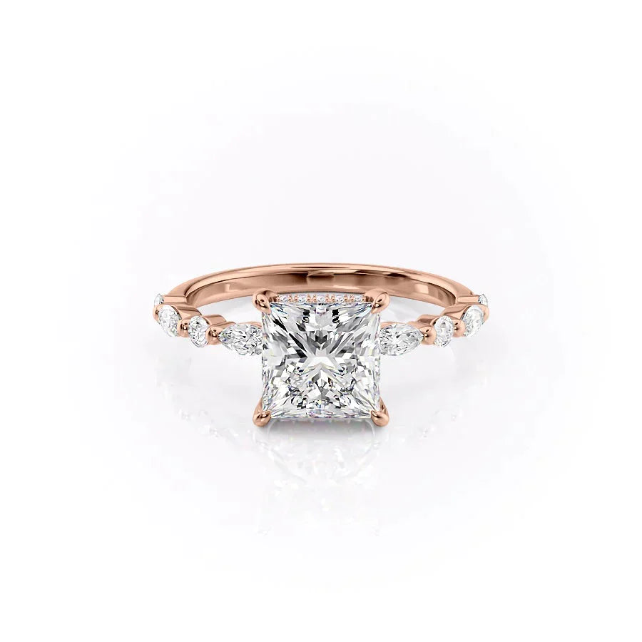 The Lindsey Set With A 3 Carat Princess Moissanite