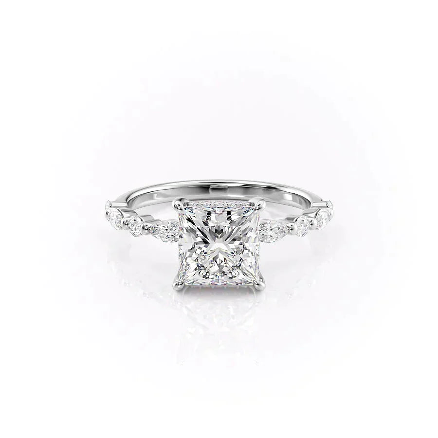 The Lindsey Set With A 1 Carat Princess Lab Diamond