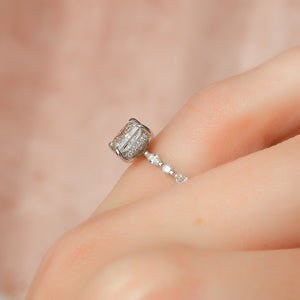 The Lindsey Set With A 4 Carat Princess Moissanite