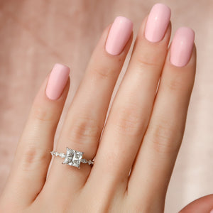 The Lindsey Set With A 4 Carat Princess Moissanite
