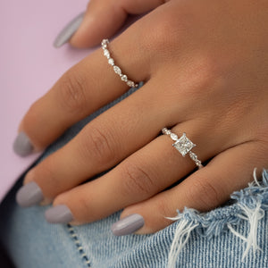 The Lindsey Set With A 4 Carat Princess Moissanite