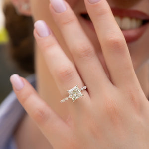 The Lindsey Set With A 4 Carat Princess Moissanite