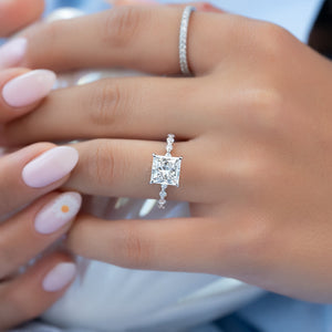 The Lindsey Set With A 4 Carat Princess Moissanite