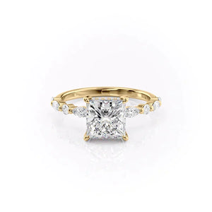 The Lindsey Set With A 1 Carat Princess Moissanite