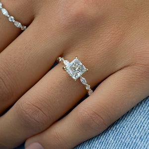 The Lindsey Set With A 3 Carat Princess Lab Diamond