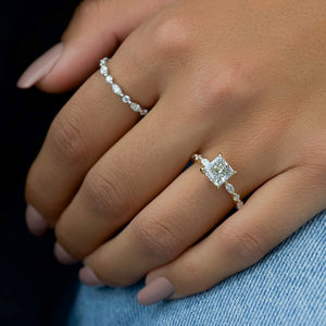 The Lindsey Set With A 3 Carat Princess Lab Diamond