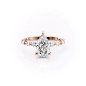 The Lindsey Set With A 5 Carat Pear Moissanite