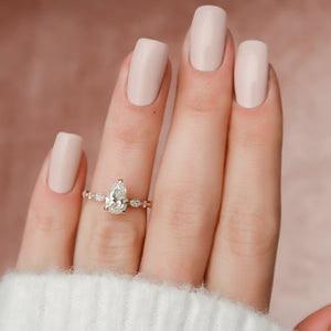 The Lindsey Set With A 1.5 Carat Pear Moissanite