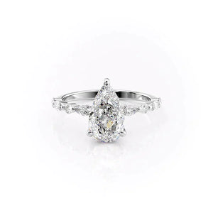 The Lindsey Set With A 3 Carat Pear Lab Diamond