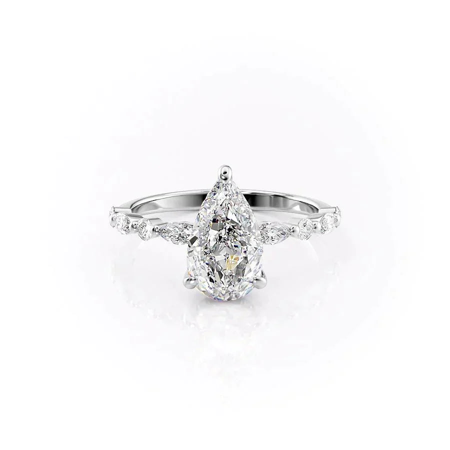 The Lindsey Set With A 2 Carat Pear Lab Diamond