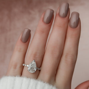 The Lindsey Set With A 3 Carat Pear Lab Diamond