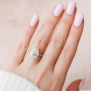 The Lindsey Set With A 3 Carat Pear Lab Diamond