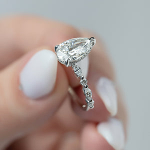 The Lindsey Set With A 3 Carat Pear Lab Diamond