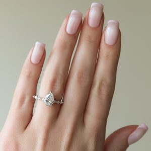 The Lindsey Set With A 3 Carat Pear Lab Diamond