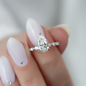 The Lindsey Set With A 3 Carat Pear Lab Diamond
