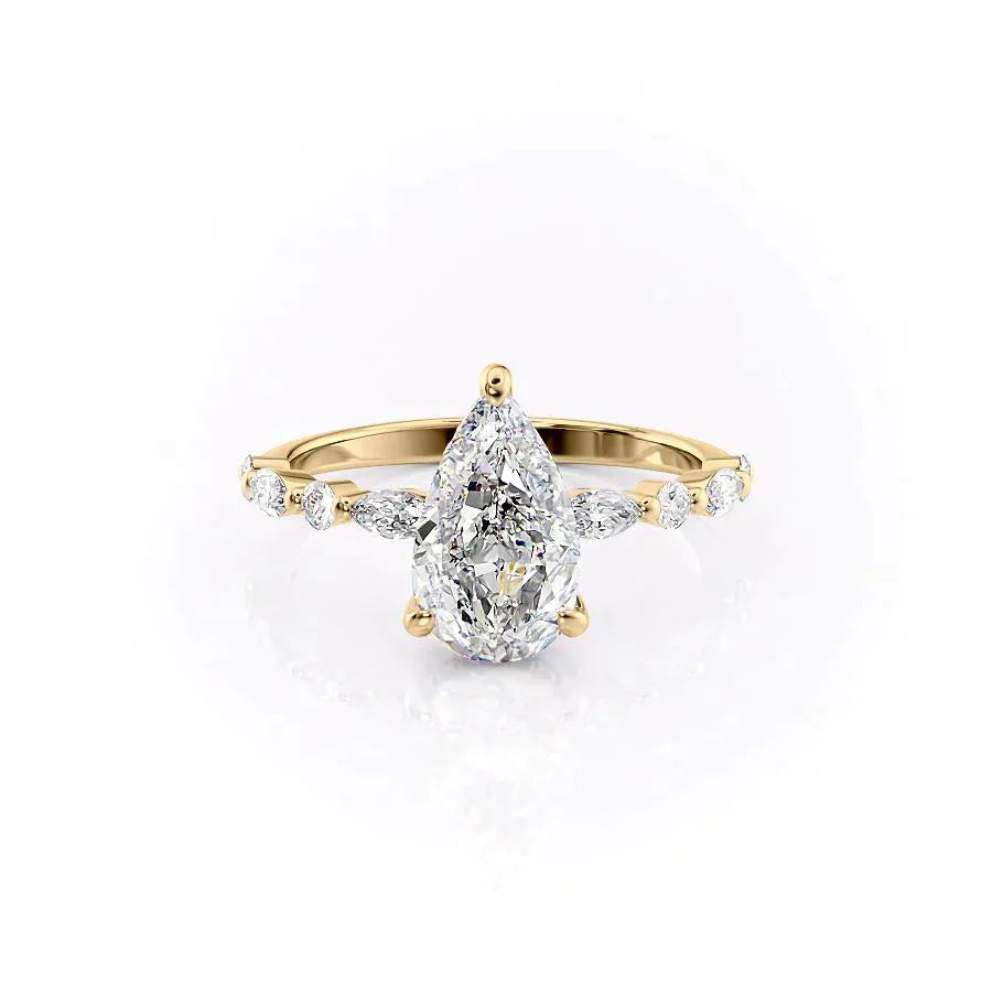 The Lindsey Set With A 1.5 Carat Pear Moissanite