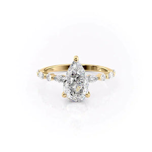 The Lindsey Set With A 5 Carat Pear Moissanite