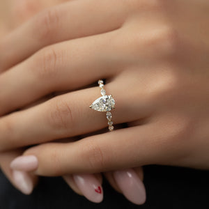 The Lindsey Set With A 1 Carat Pear Lab Diamond