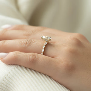 The Lindsey Set With A 1 Carat Pear Lab Diamond