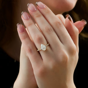 The Lindsey Set With A 1 Carat Pear Lab Diamond