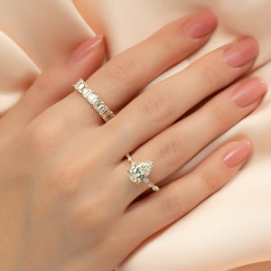 The Lindsey Set With A 1 Carat Pear Lab Diamond