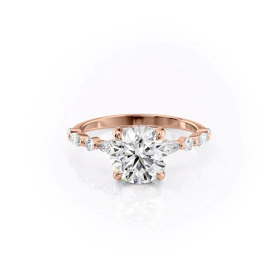 The Lindsey Set With A 5 Carat Round Moissanite