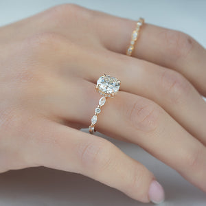 The Lindsey Set With A 3 Carat Round Moissanite