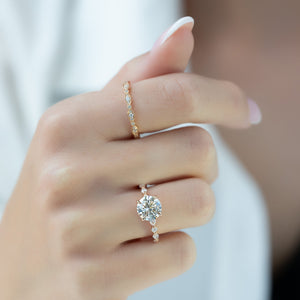 The Lindsey Set With A 3 Carat Round Moissanite