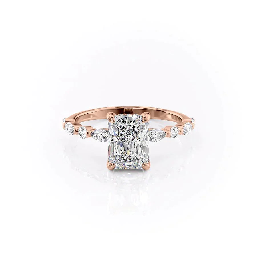 The Lindsey Set With A 3 Carat Radiant Lab Diamond