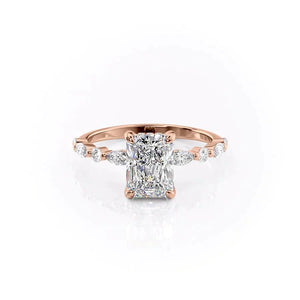 The Lindsey Set With A 1.5 Carat Radiant Moissanite