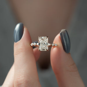 The Lindsey Set With A 1 Carat Radiant Lab Diamond