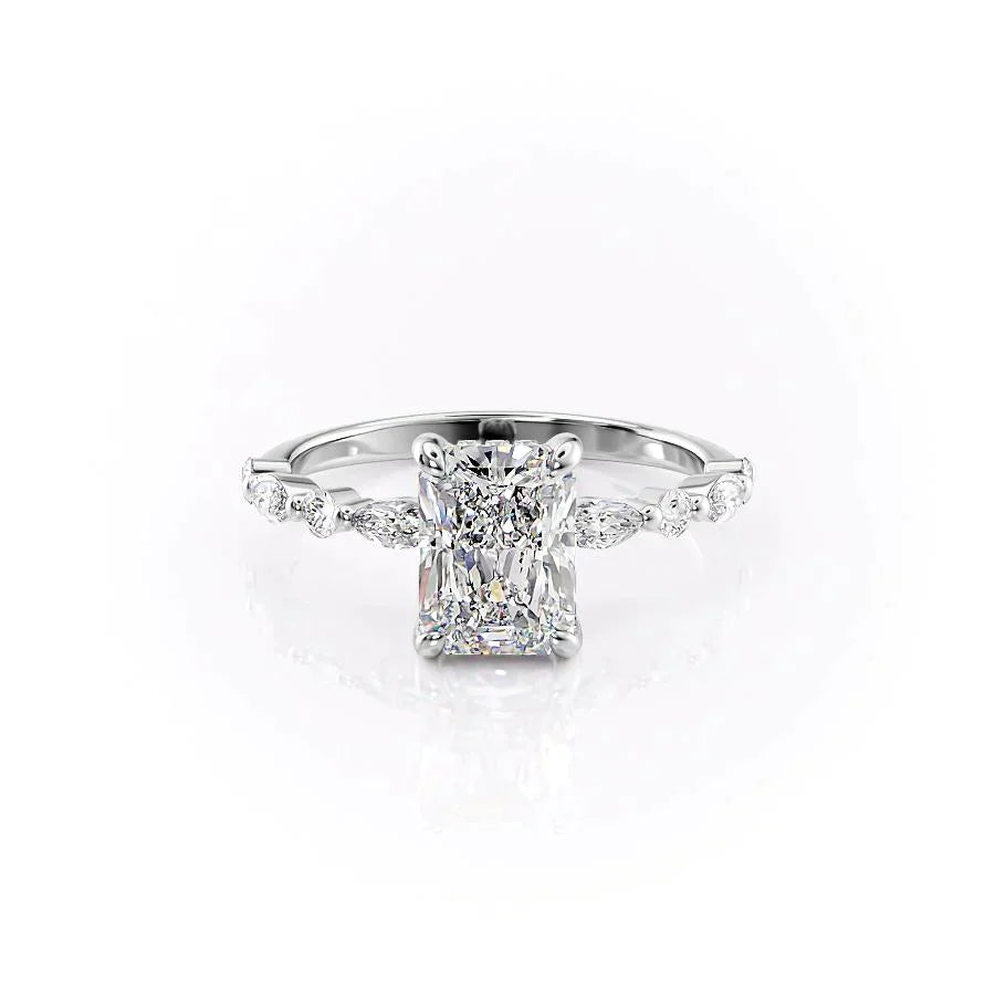 The Lindsey Set With A 5 Carat Radiant Moissanite