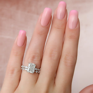 The Lindsey Set With A 3 Carat Radiant Lab Diamond