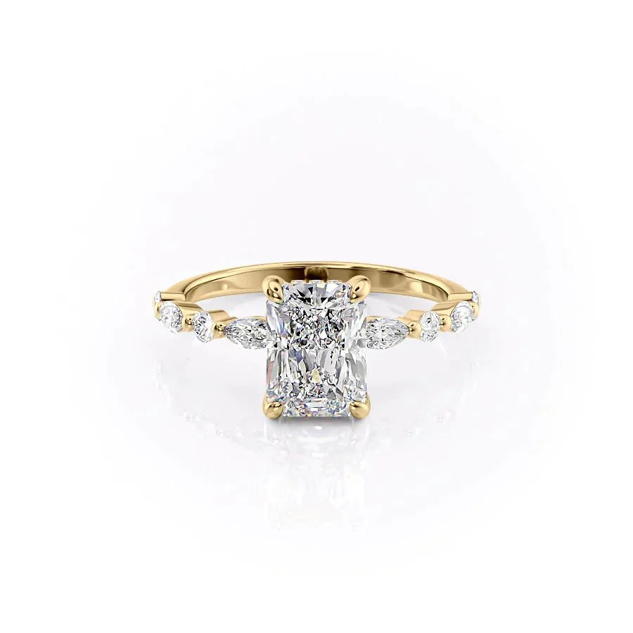 The Lindsey Set With A 1.5 Carat Radiant Moissanite