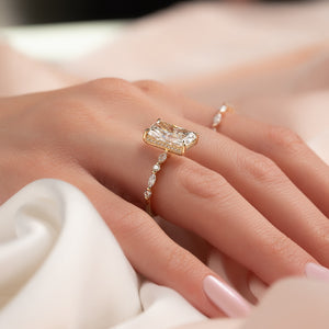 The Lindsey Set With A 2.5 Carat Radiant Lab Diamond