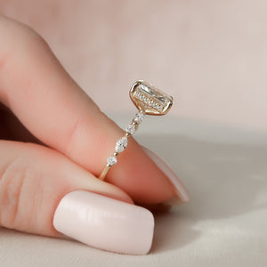 The Lindsey Set With A 2.5 Carat Radiant Lab Diamond