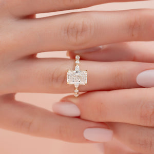 The Lindsey Set With A 2.5 Carat Radiant Lab Diamond