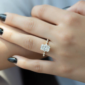 The Lindsey Set With A 2.5 Carat Radiant Lab Diamond