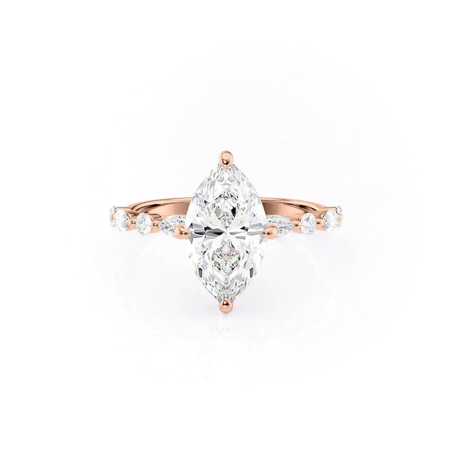 The Lindsey Set With A 2 Carat Marquise Moissanite