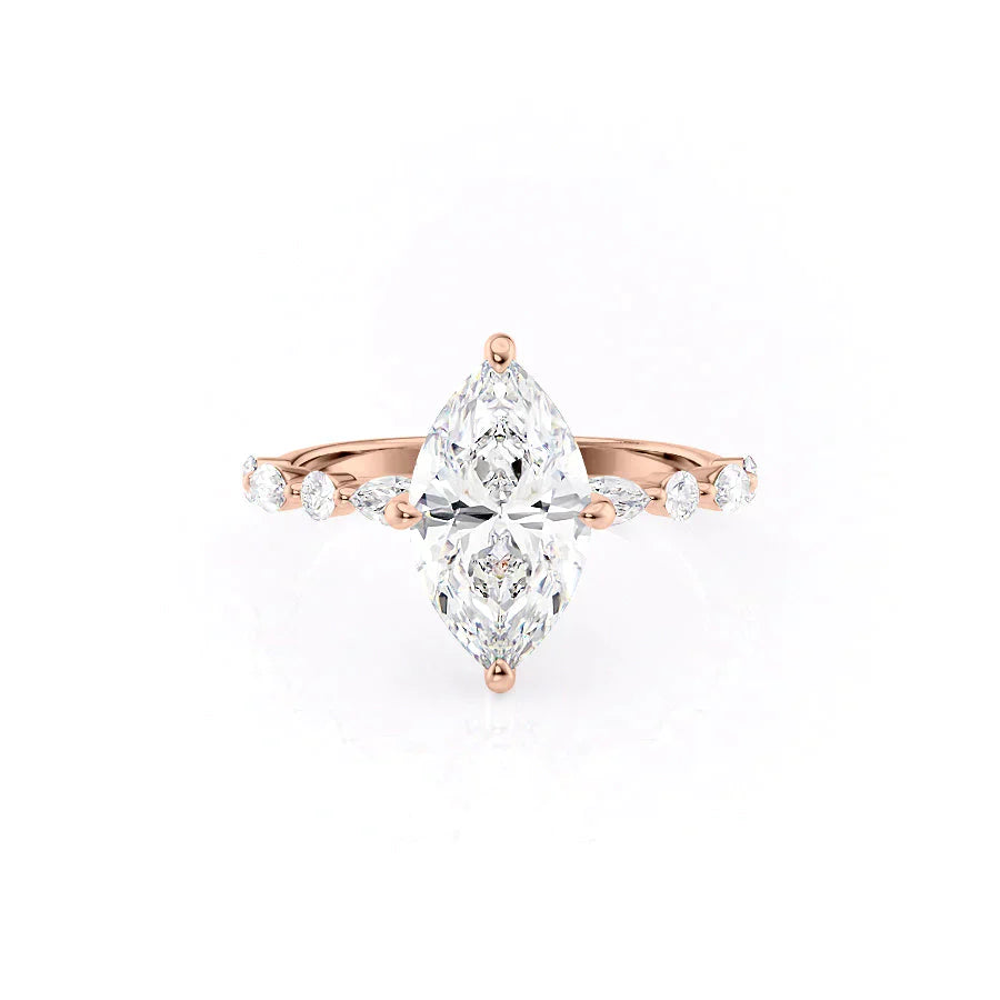 The Lindsey Set With A 3 Carat Marquise Lab Diamond