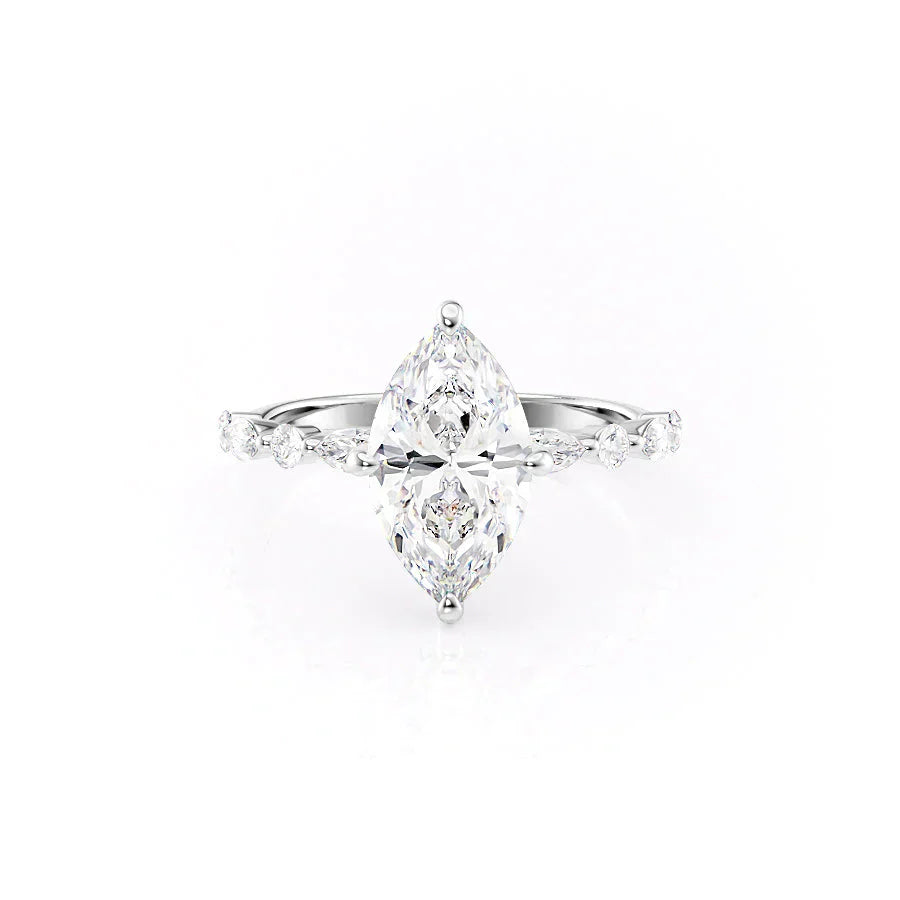 The Lindsey Set With A 3 Carat Marquise Moissanite