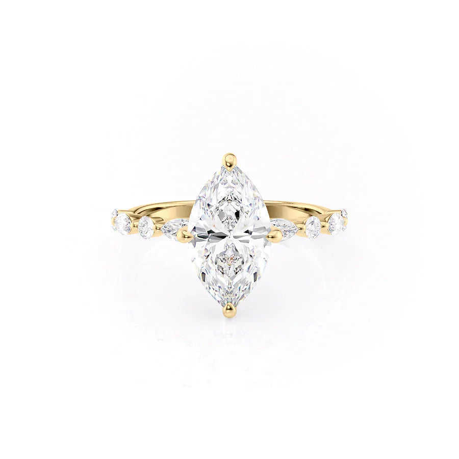 The Lindsey Set With A 1.5 Carat Marquise Moissanite